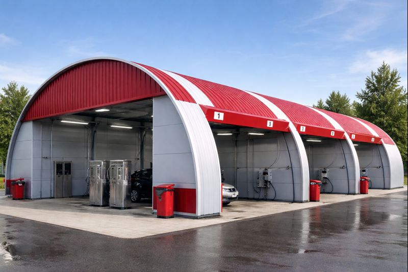 Арочные сэндвич-панели на объекте